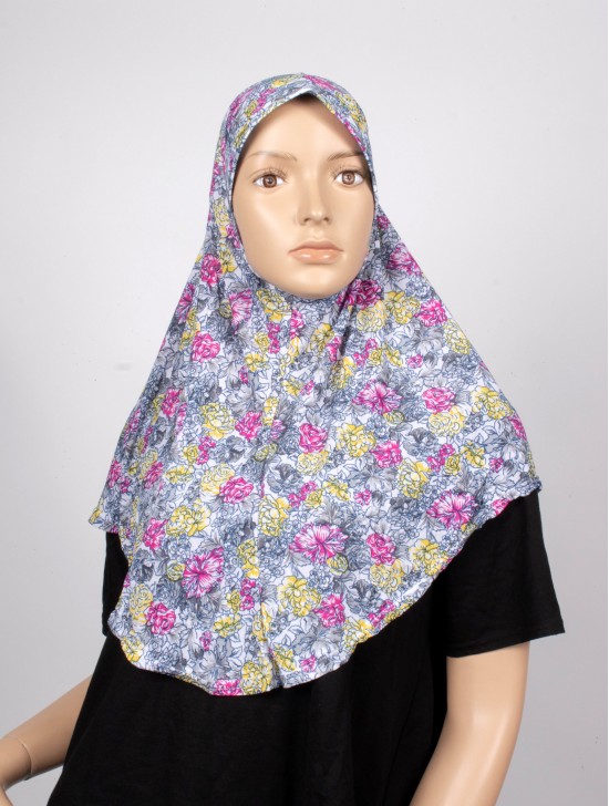 Floral Patterned Head Scarf/Hijab (6 Pcs Assorted Colors)